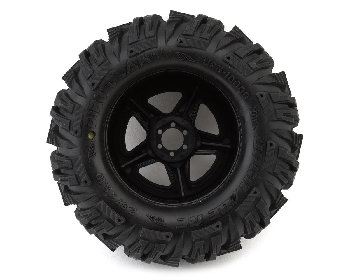 UPG-10000 UpGrade RC Dirt Claw 2.8" Pre-Mounted All-Terrain Tires w/5-Star Wheels (2) (17mm/14mm/12mm Hex)