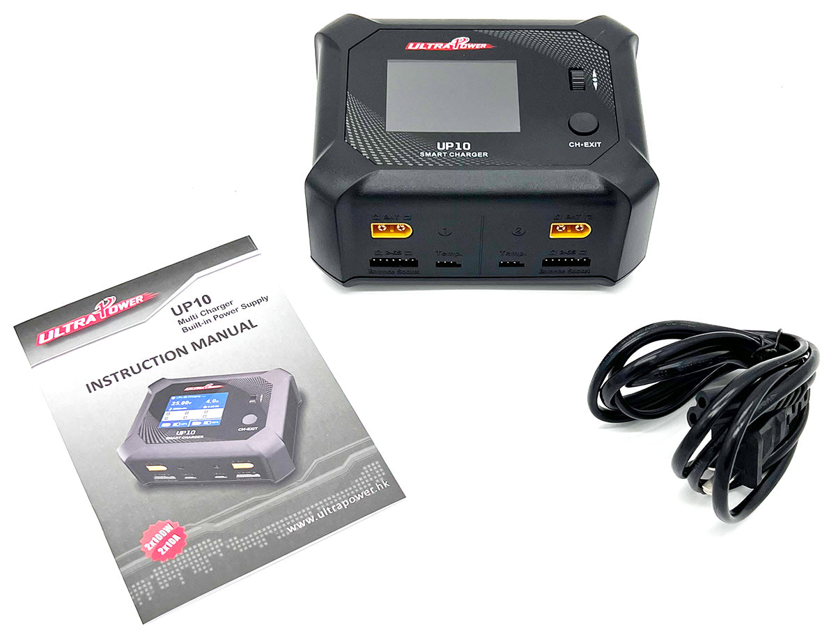 UPTUP10	Ultra Power Technology UP10 AC 100W / DC 2X100W Dual Port Multi-Chemistry AC/DC Smart Charger | The RC Shop at Dr Dans