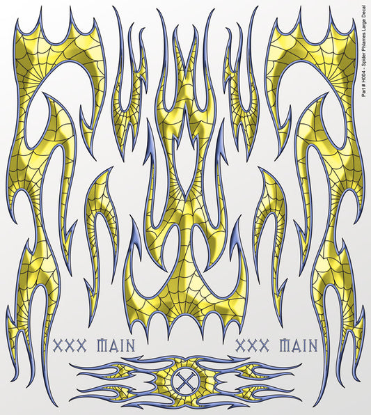 XXXH004  Spider Phlames (Flames) Large Decal