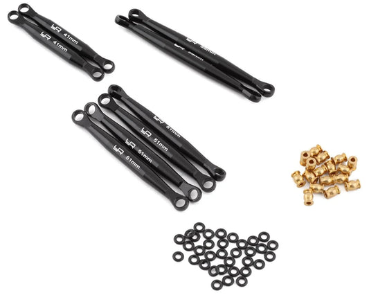 Yeah Racing Axial SCX24 C10 Aluminum Suspension Links (Black) (133.7mm Wheelbase)