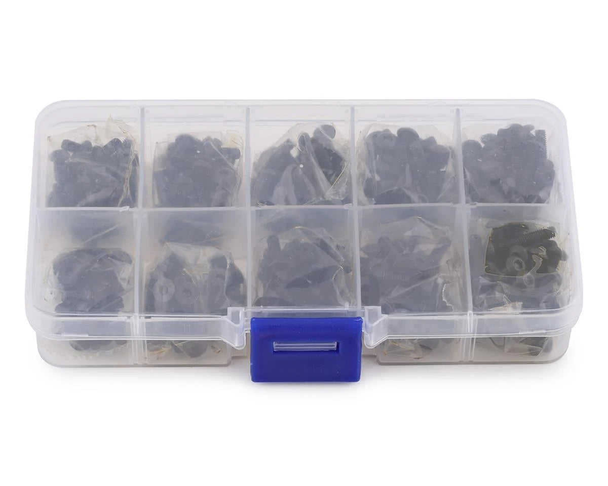 YEA-SSS-300  Yeah Racing 3mm Carbon Steel Screw Set w/Case (300) (Flat Head/Button Head)   | The Rc Shop at DrDans