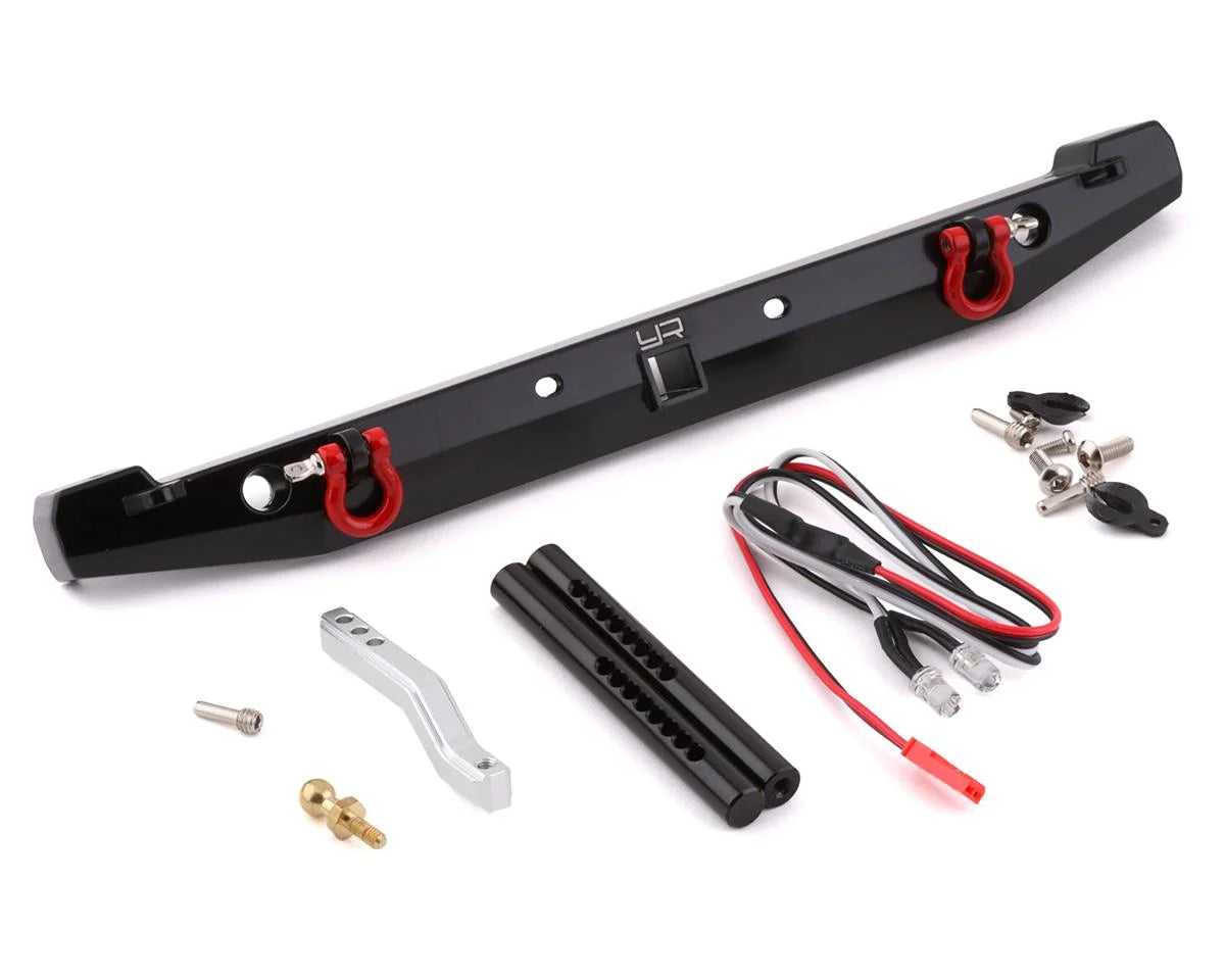 YEA-TRX4-058BK     Yeah Racing TRX-4/SCX10 II Aluminum Rear Bumper w/LEDs & Tow Hook (Black)     | The RC Shop at Dr Dans
