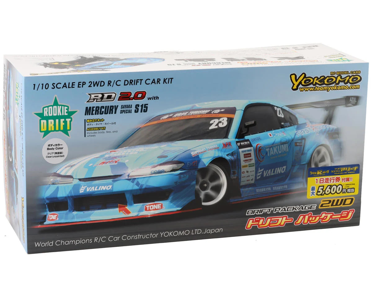 YOKDP-MS15 Yokomo RD2.0 "Rookie Drift" 1/10 RWD Drift Car Kit (Clear) w/Mercury Sayaka Special S15 Body