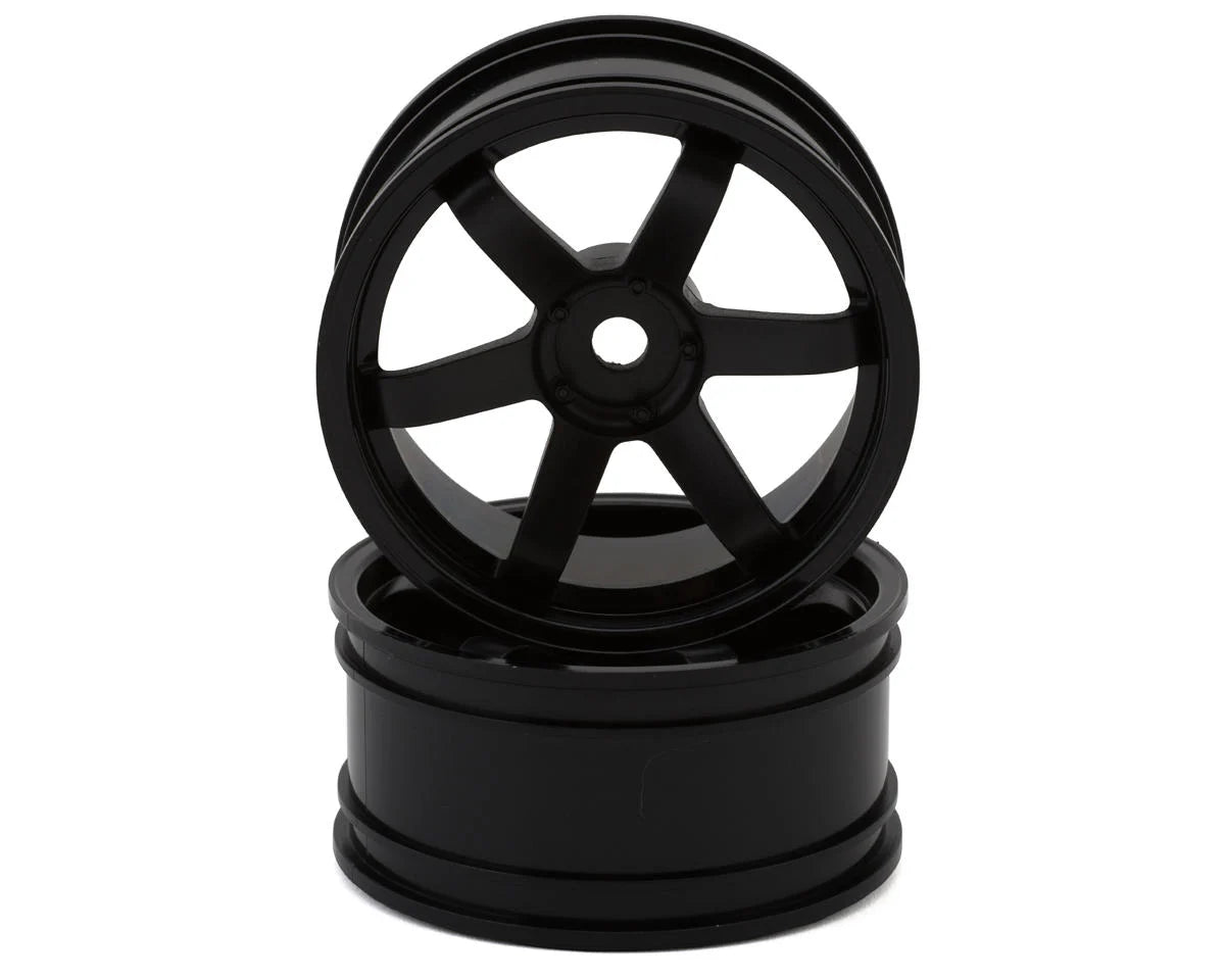 YOKTW-5313B5 Yokomo 6-Spoke Drift Wheels (Black) (2) (5mm Offset)