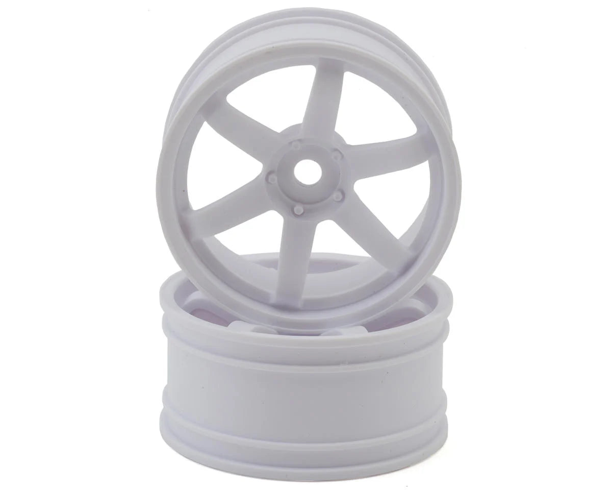 Yokomo 6-Spoke Drift Wheels (White) (2) (5mm Offset)