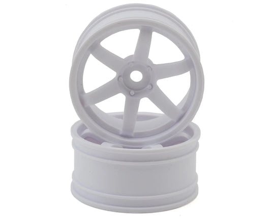 Yokomo 6-Spoke Drift Wheels (White) (2) (5mm Offset)