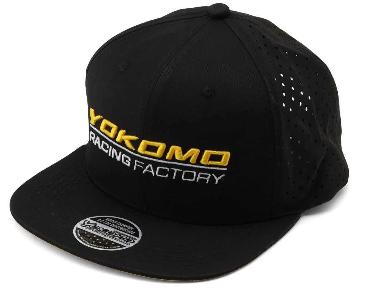 YOKZC-A23BY  Yokomo Factory Team Snapback Flatbill Hat (Black/Yellow) (One Size Fits Most)   | The RC Shop at Dr Dans